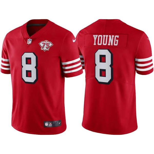 Men San Francisco 49ers #8 Steve Young Nike Red 75th Anniversary Limited NFL Jersey->san francisco 49ers->NFL Jersey